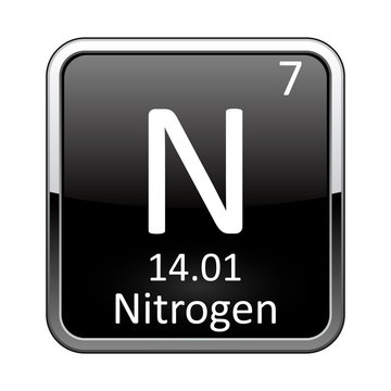 The periodic table element Nitrogen. Vector illustration