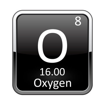 The periodic table element Oxygen. Vector illustration
