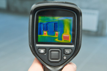 thermal imaging camera inspection for temperature check and finding heating pipes