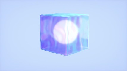 Abstract 3d cube heart beat animation. Motion design