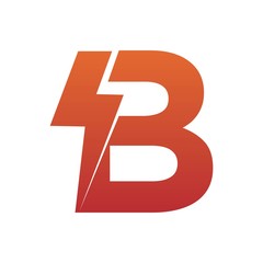 Letter B thunder power shape logo icon. Electrical Icon logo concept.	