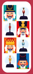 Merry christmas nutcrackers vector design