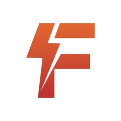 Letter F thunder power shape logo icon. Electrical Icon logo concept.