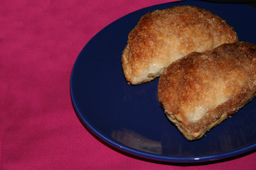Traditional sweets in Christmas with sweet potato inside