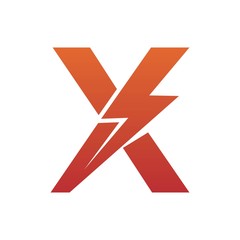 Letter X thunder power shape logo icon. Electrical Icon logo concept.	