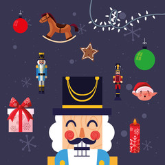 Merry christmas nutcracker vector design