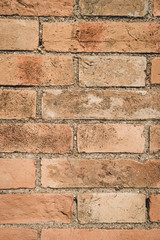 Aged red brick wall texture. Aged red brick wall texture.