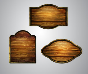 Vector realistic illustration of wooden signboard
