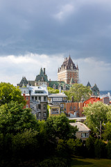 Fototapeta na wymiar Quebec City street and buildings