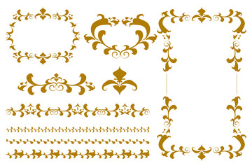Lily vintage frames, lines, ornaments, ornaments and backgrounds.