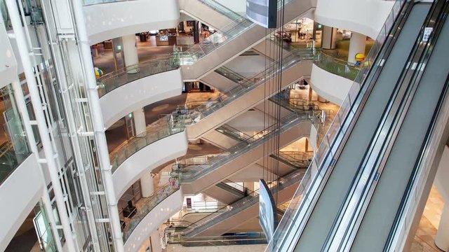Major Retail Entertainment Mall in Seoul,  South Korea timelapse Cityscape