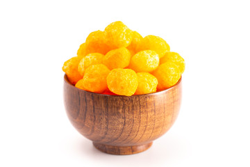 Cheese Covered Balls Isolated on a White Background