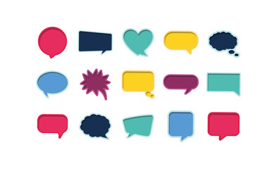 Isolated communication bubbles set vector design