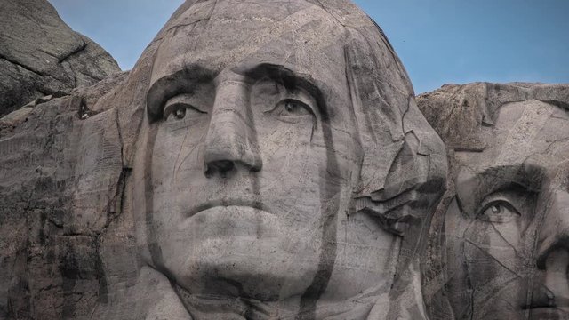 Timelapse of Mt. Rushmore National Monument in  Black Hills in Keystone, South Dakota, USA