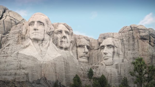 Timelapse of Mt. Rushmore National Monument in  Black Hills in Keystone, South Dakota, USA