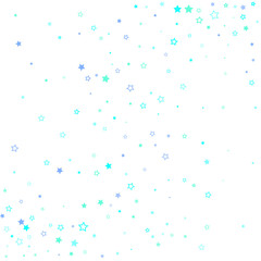 Blue, cyan, turquoise glitter stars confetti