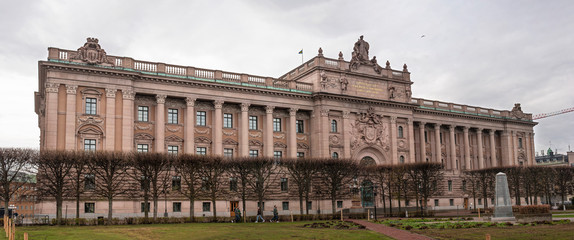 Fototapeta na wymiar Stockholm, Sweden. Riksdag -parliament- building at Helgeandsholmen island