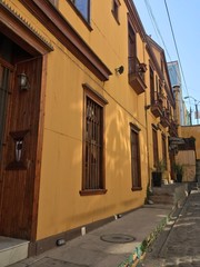 narrow street in old town latin america