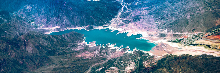 Lake in the middle of the mountais, Cordillera de los Andes