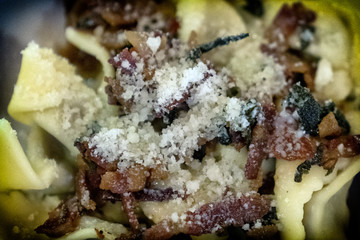 Close up of ravioli pasta Italian food