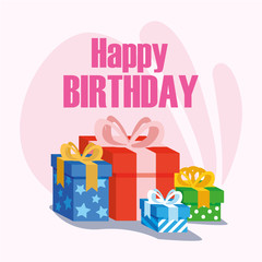 Happy birthday gifts vector design