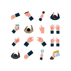 Businessman hands set vector design