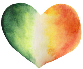watercolor st patrick heart, irish flag. a symbol of love and patriotism, element for cliapt, design