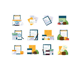 Isolated business icon set vector design