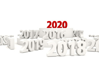 2020 New Year symbol with other years
