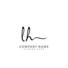 Fototapeta na wymiar Initial LH handwriting of signature logo