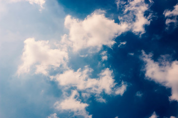 skies and clouds on a bright day