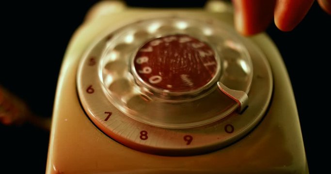 Old telephone with rotary dial