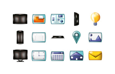 Isolated business and office icon set vector design