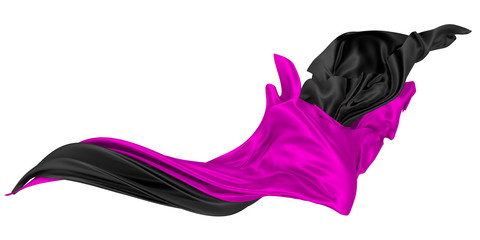 Abstract background of magenta wavy silk or satin. 3d rendering image.