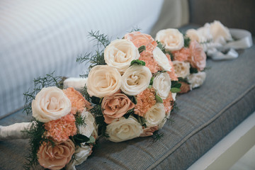 Bride and bridesmaids bouquets