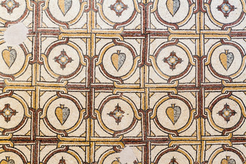 MOUNT NEBO, JORDAN - MARCH 21, 2017: Mosaics in the Moses Memorial church at the Mount Nebo mountain.