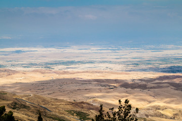 Naklejka premium Landscape of the Holy Land as viewed from the Mount Nebo, Jordan