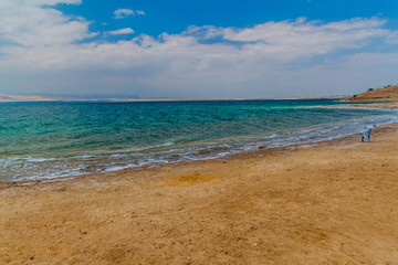Beach at the Dead Sea in Jordan