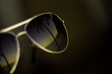 glass of water on black background