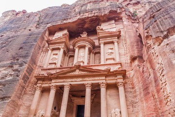 Al Khazneh temple (The Treasury) in the ancient city Petra, Jordan