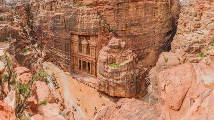 Al Khazneh temple (The Treasury) in the ancient city Petra, Jordan