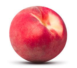 Fresh peach fruit isolated on white with clipping path.
