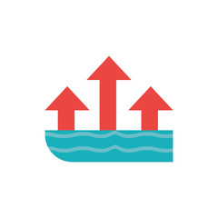 Isolated sea and arrows vector design