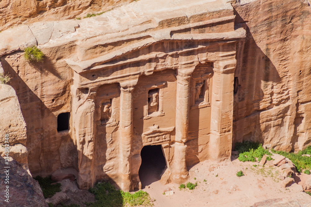 Wall mural roman soldier's tomb in the ancient city petra, jordan