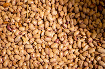 White beans. Dry food in the form of seeds. Vegetarian and vegan food.