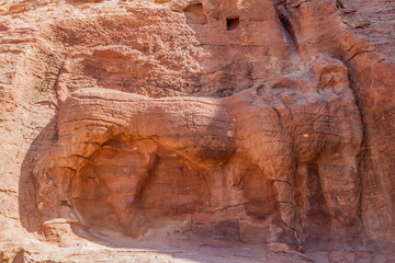 The Lion Fountain in the ancient city Petra, Jordan