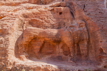 The Lion Fountain in the ancient city Petra, Jordan