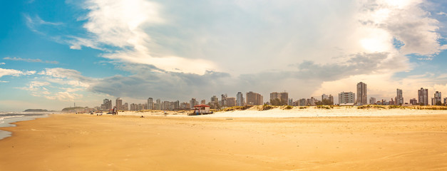 Panoramic view of buildings and Grande beach in Torres city, Brazil