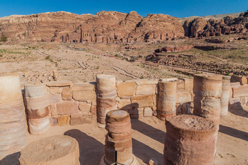 Temple of the Winged Lions in the ancient city Petra, Jordan