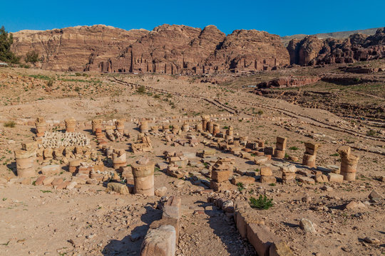 Temple of the Winged Lions in the ancient city Petra, Jordan